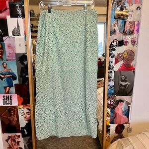 Floral Green Midi Skirt